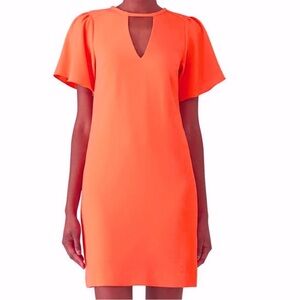 Like New Trina Turk Anderson Flutter
Sleeve Dress Coral Orange Size 6